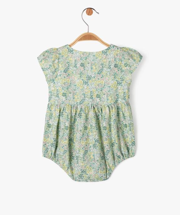 Combishort à manches courtes à motifs fleuris bébé fille vue4 - GEMO(BB COUCHE) - GEMO