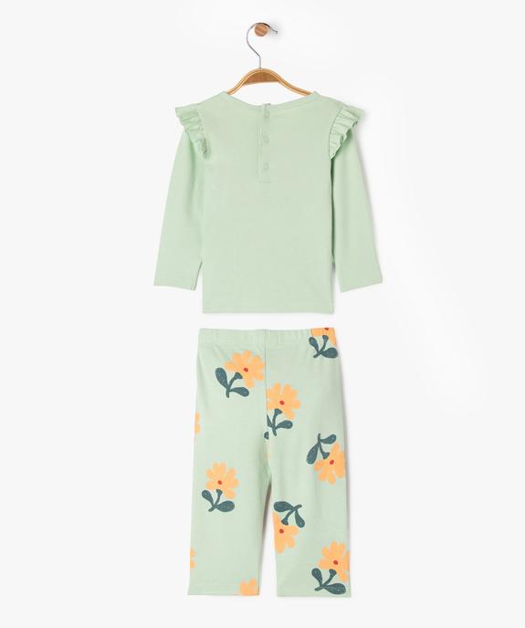 Pyjama en coton 2 pièces avec épaules volantées bébé vue4 - GEMO 4G BEBE - GEMO
