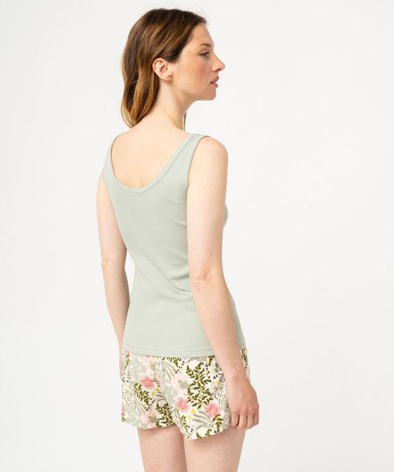 Débardeur lingerie en maille côtelée femme vue3 - GEMO 4G FEMME - GEMO