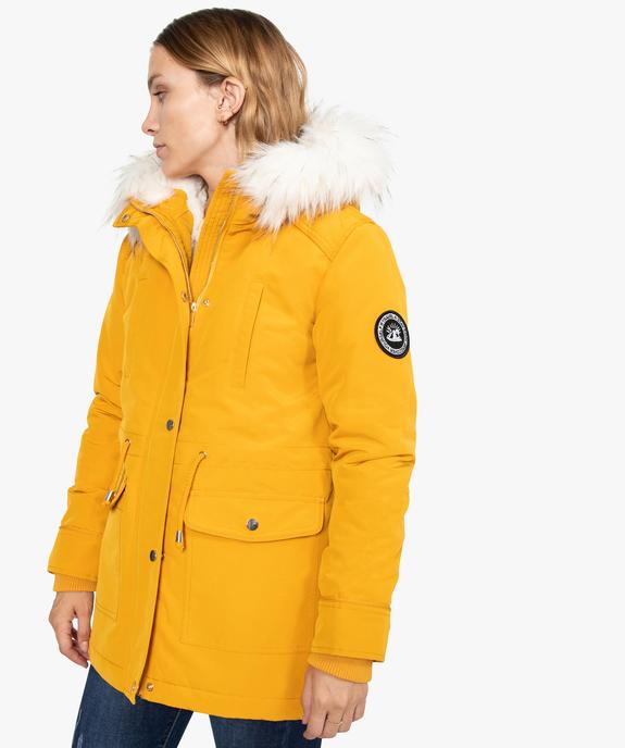 Manteau femme avec doublure chaude et capuche à bordure amovible vue1 - GEMO(FEMME PAP) - GEMO
