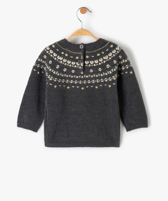 Pull de Noël bébé fille à motifs pailletés - LuluCastagnette vue4 - LULUCASTAGNETTE - GEMO