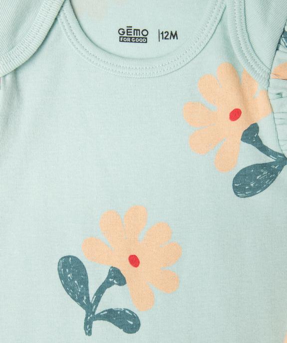 Body sans manches avec volants à motifs fleuris bébé fille (lot de 3) vue4 - GEMO 4G BEBE - GEMO