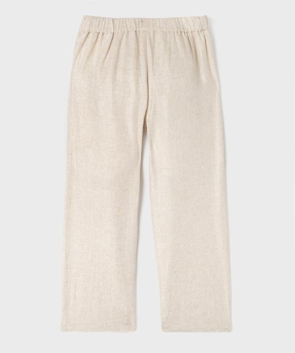 Pantalon large élégant en lin et viscose pailleté fille vue3 - GEMO (ENFANT) - GEMO