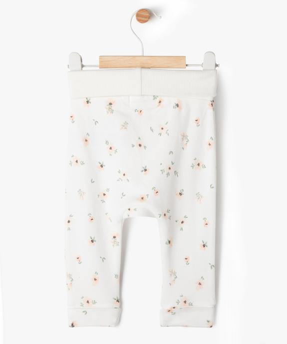 Pantalon en maille évolutif bébé fille blanc vue4 - GEMO 4G BEBE - GEMO