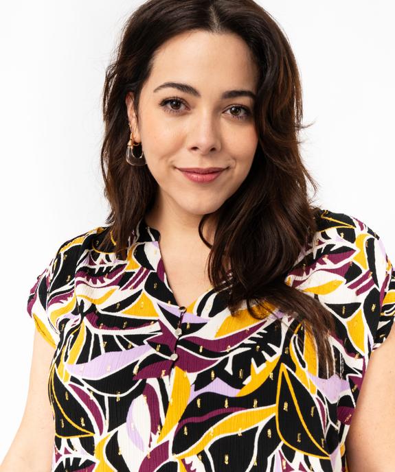 Blouse imprimée à manches courtes femme grande taille vue2 - GEMO (G TAILLE) - GEMO