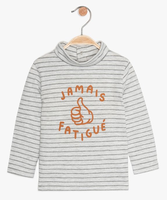Tee-shirt bébé garçon à manches longues et col roulé vue1 - GEMO 4G BEBE - GEMO