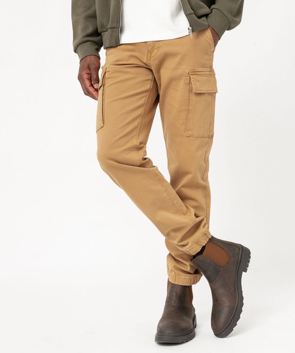 Pantalon cargo coupe straight en coton stretch homme vue1 - GEMO (HOMME) - GEMO