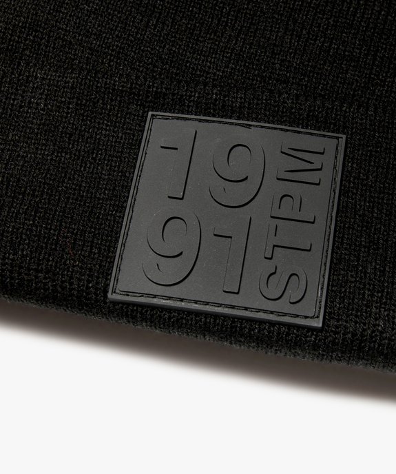 Bonnet garçon à revers avec patch en relief ton sur ton vue2 - GEMO 4G GARCON - GEMO