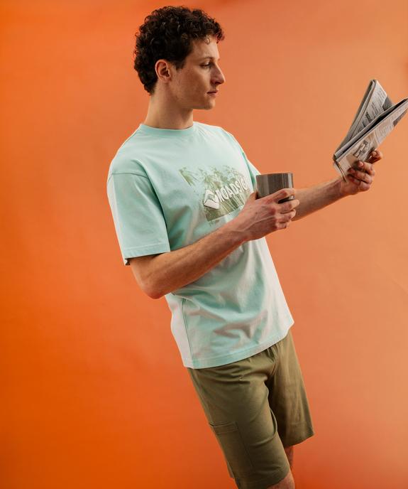 Pyjashort en jersey de coton imprimé homme - Roadsign vue1 - ROADSIGN GEMO FOR GOOD D - GEMO