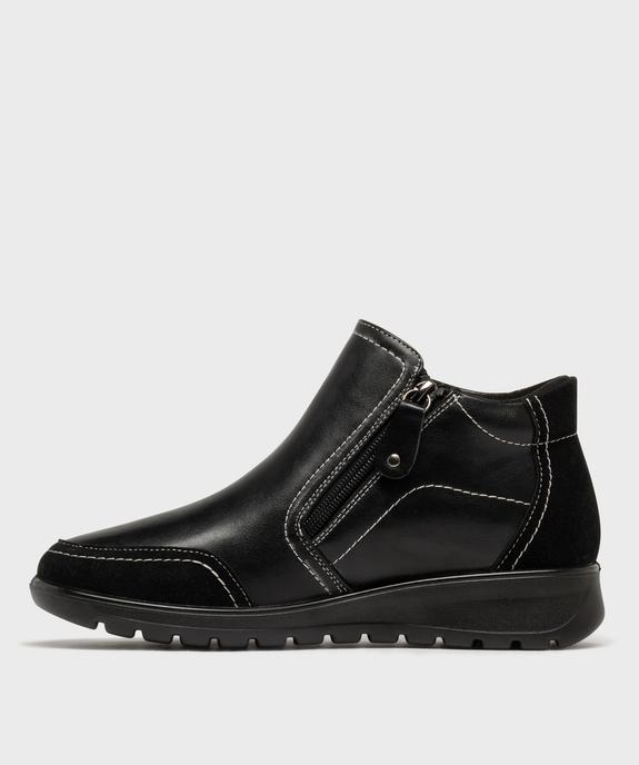 Boots femme confort à double zip avec surpiqûres contrastantes vue9 - G'FLEX GEMO FOR GOOD - GEMO