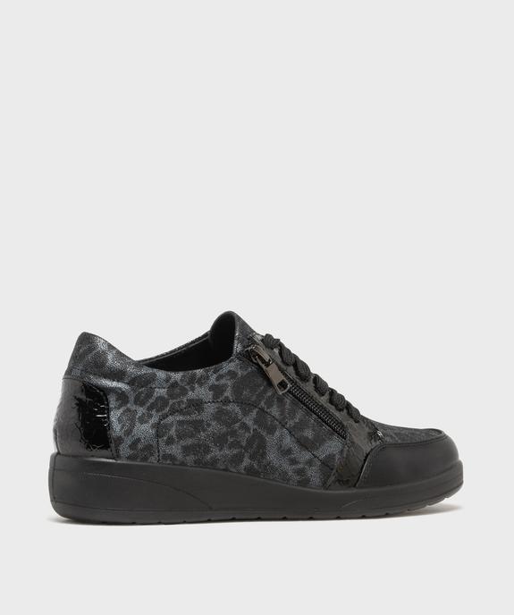 Chaussures confort dessus cuir à motif léopard femme vue4 - G'FLEX - GEMO