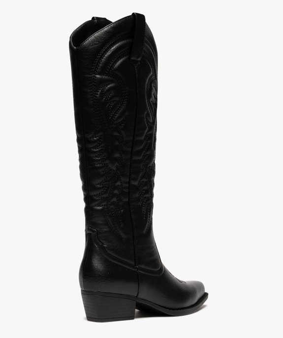 Bottes femme à petit talon et montantes style santiag vue5 - FOLLOW ME - GEMO