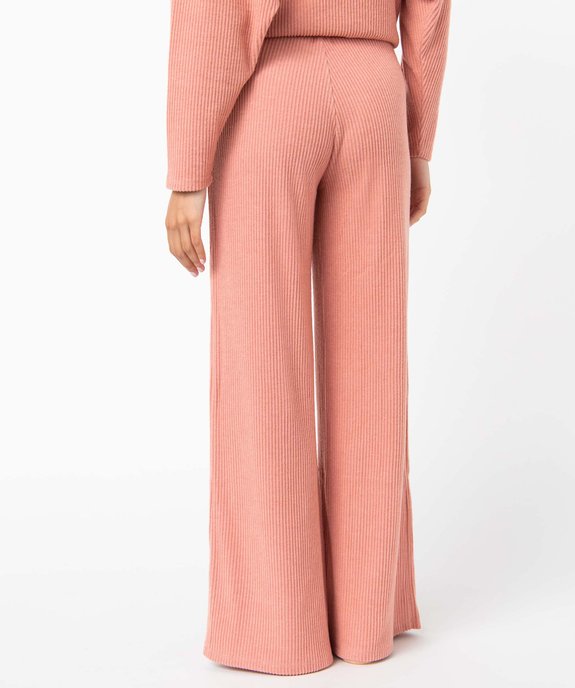 Bas de pyjama femme large en maille côtelée extra douce vue3 - GEMO(HOMWR FEM) - GEMO