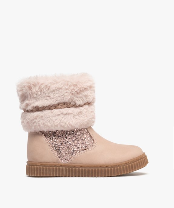 Bottines fourrées zippées à col duveteux fille vue1 - LOVELY WINGS - GEMO