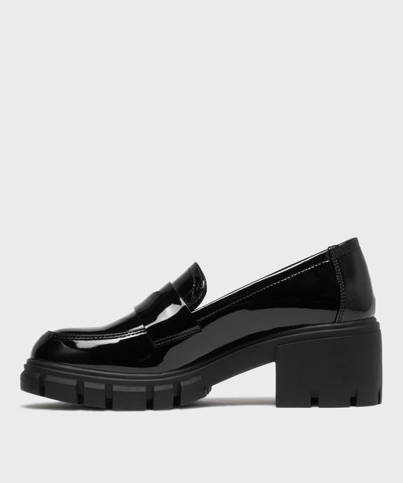 Mocassins vernis sur semelle crantée et talon bloc femme - 5 Miles vue4 - 5 MILES - GEMO