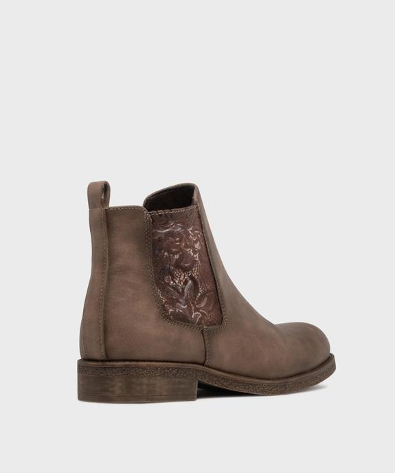 Boots avec empiècement fleuri avec doublure chaude femme - Emilia Rosa vue4 - EMILIA ROSA - GEMO