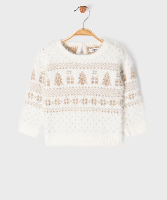 Pull de Noël à motifs pailletés bébé fille vue1 - GEMO(BEBE DEBT) - GEMO