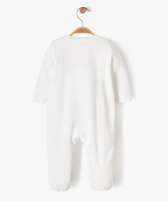 Pyjama dors-bien en velours fermeture devant bébé vue3 - GEMO 4G BEBE - GEMO