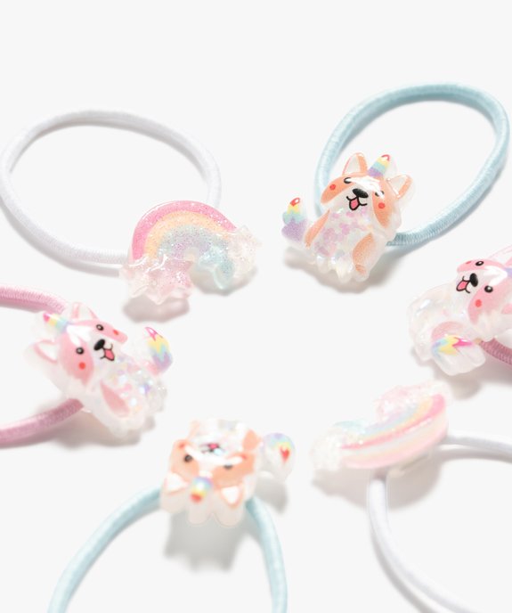 Élastiques à cheveux à breloques pailletées (lot de 6) vue2 - GEMO (ACCESS) - GEMO