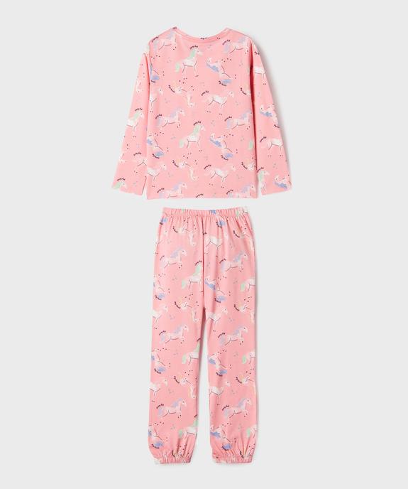 Pyjama en coton avec motifs poneys fille vue3 - GEMO 4G FILLE - GEMO