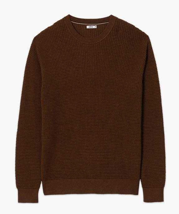 Pull homme en maille texturée vue4 - GEMO (HOMME) - GEMO