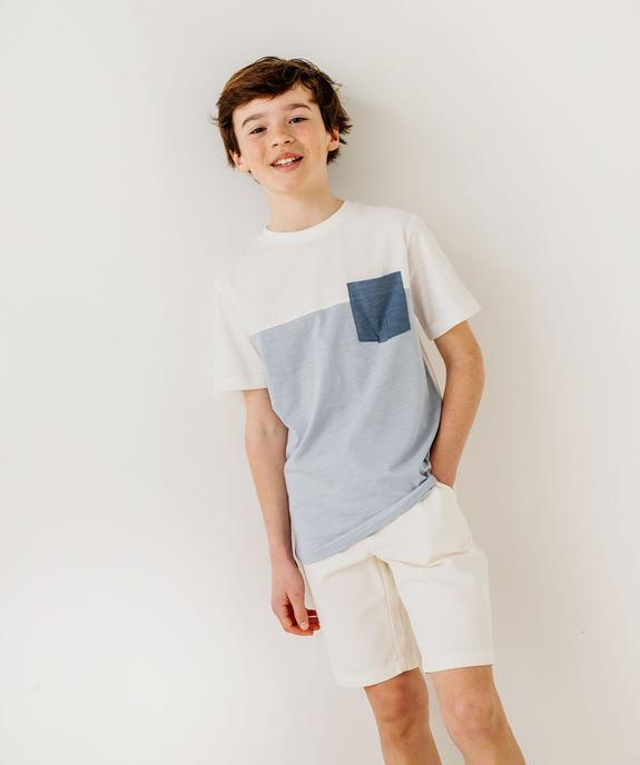 Tee-shirt manches courtes bicolore garçon vue8 - GEMO 4G GARCON - GEMO