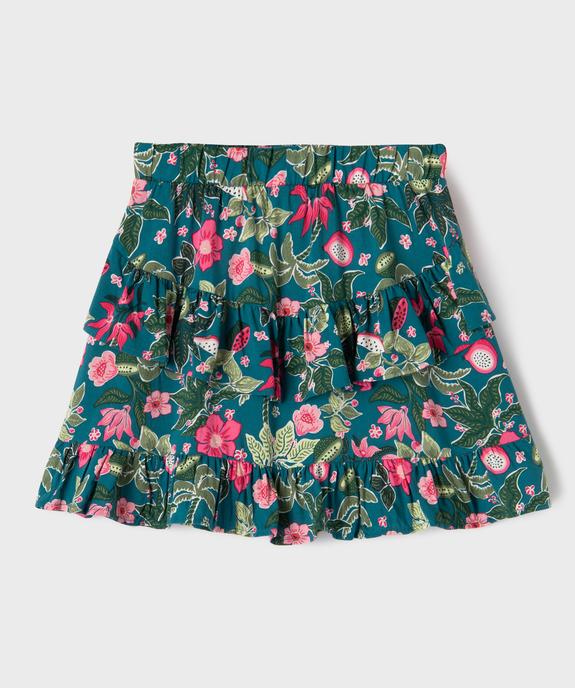 Jupe à volants à motifs fleuris fille vue4 - GEMO 4G FILLE - GEMO