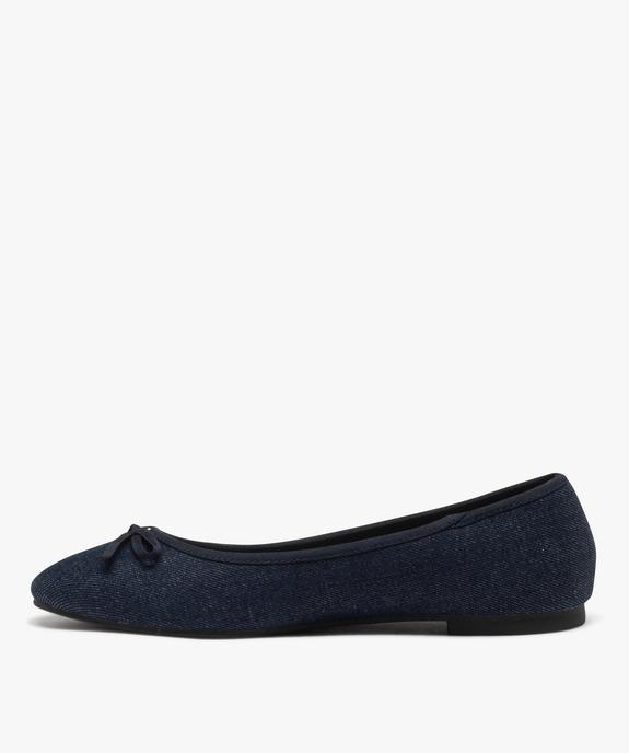Ballerines femme unies en denim avec noeud fantaisie vue4 - GEMO(URBAIN) - GEMO