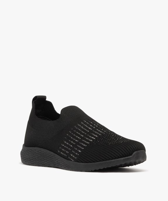 Baskets femme slip-on en mesh ajouré et à paillettes vue2 - GEMO (SPORTSWR) - GEMO