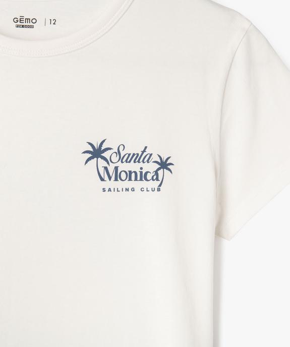 Tee-shirt manches courtes avec inscription fille vue6 - GEMO 4G FILLE - GEMO