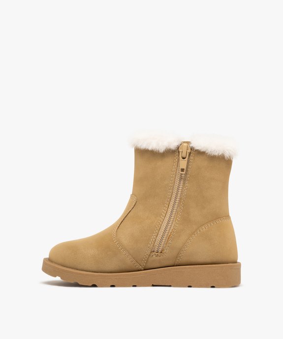 Bottines fille fourrées à zip avec doublure duveteuse débordante  vue4 - LOVELY WINGS GEMO FOR GOOD - GEMO