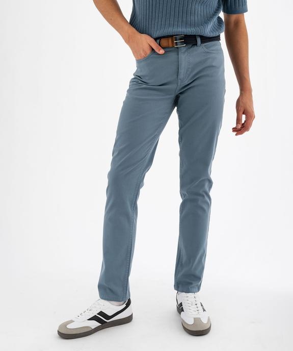 Pantalon 5 poches coupe slim coloris unique avec ceinture homme vue1 - GEMO (HOMME) - GEMO