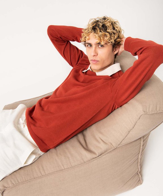 Pull à col rond en coton homme vue1 - GEMO (HOMME) - GEMO