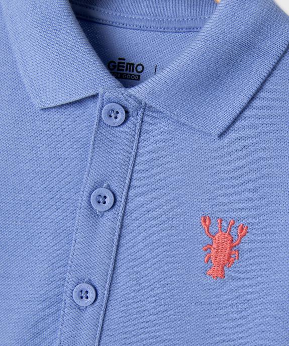 Polo manches courtes en maille piquée à motif bébé garçon vue2 - GEMO 4G BEBE - GEMO