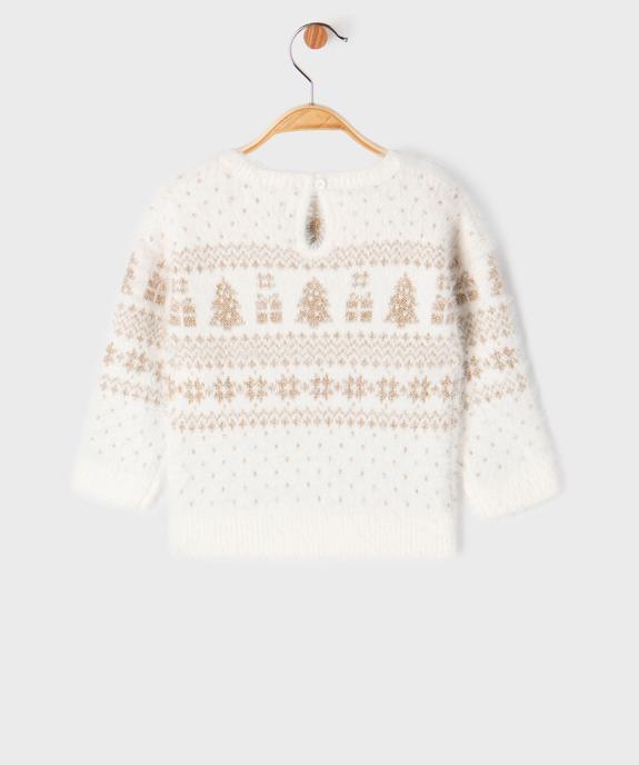 Pull de Noël à motifs pailletés bébé fille vue3 - GEMO(BEBE DEBT) - GEMO