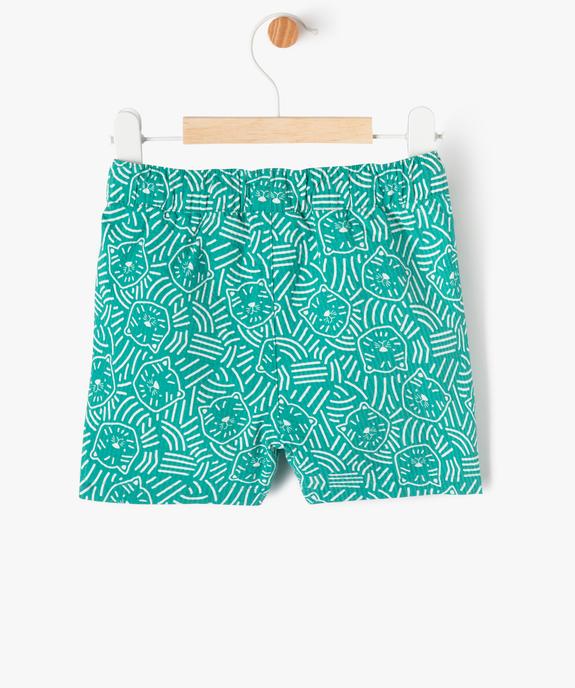 Short en coton gaufré à motifs bébé garçon vue3 - GEMO(BEBE DEBT) - GEMO
