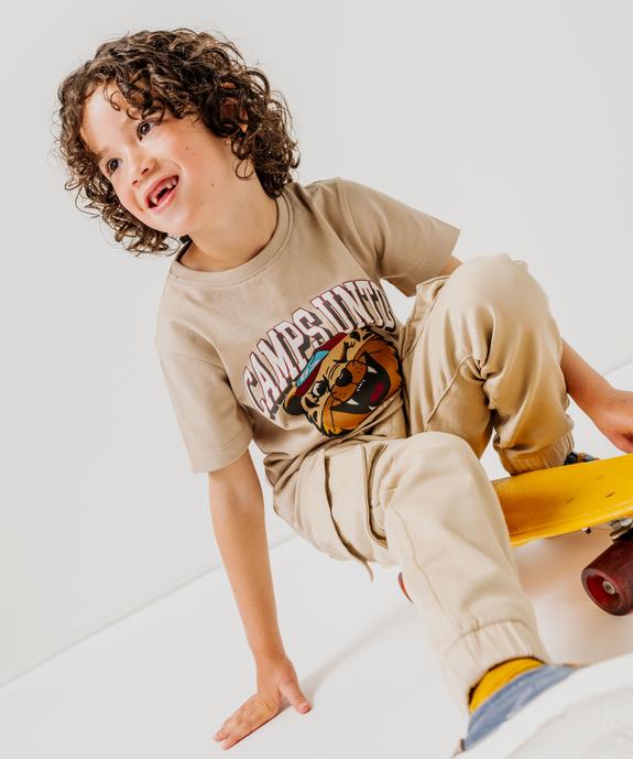 Tee-shirt imprimé style campus garçon vue1 - CAMPS GEMO FOR GOOD - GEMO