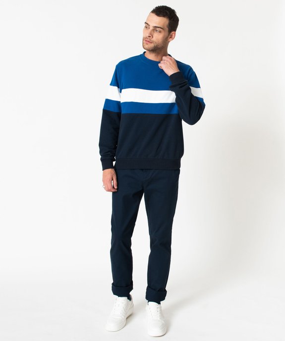 Sweat en maille bouclette tricolore homme vue5 - GEMO (HOMME) - GEMO