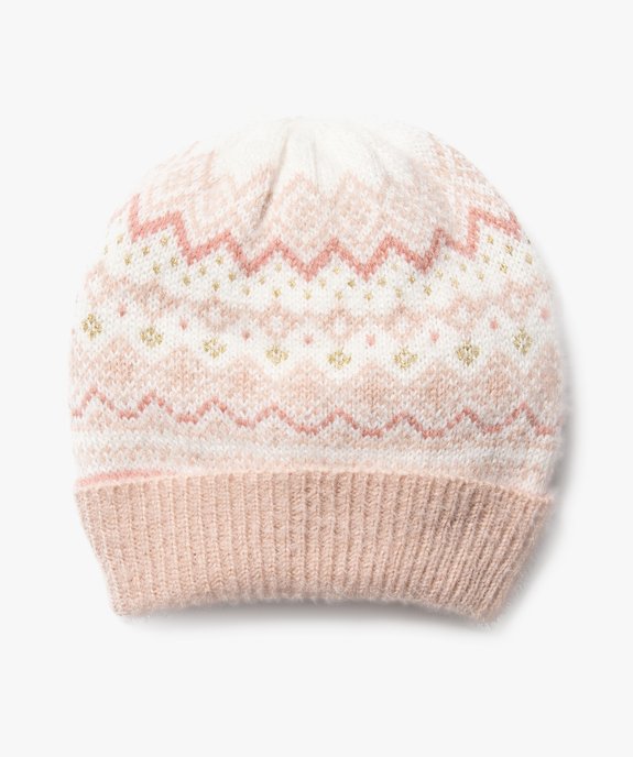 Bonnet jacquard à revers fille vue1 - GEMO (ENFANT) - GEMO