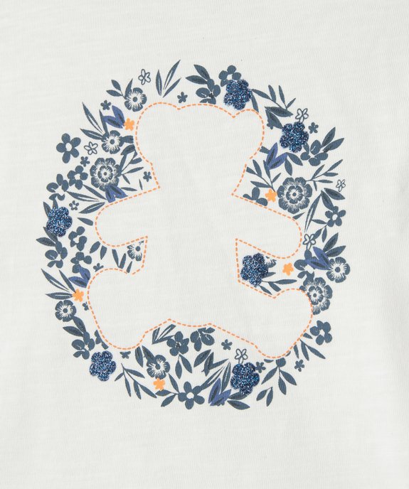 Tee-shirt bébé fille avec manches brodées - LuluCastagnette vue2 - LULUCASTAGNETTE - GEMO