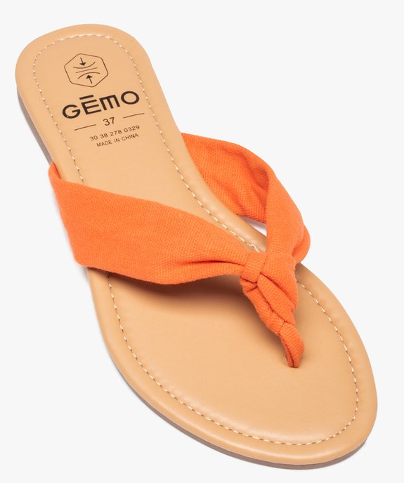 Tongs femme à talon plat et bride en toile drapée vue5 - GEMO (CASUAL) - GEMO