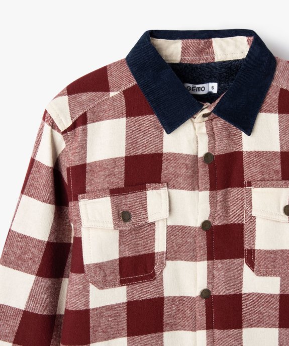 Chemise à carreaux avec doublure sherpa garçon vue3 - GEMO (ENFANT) - GEMO