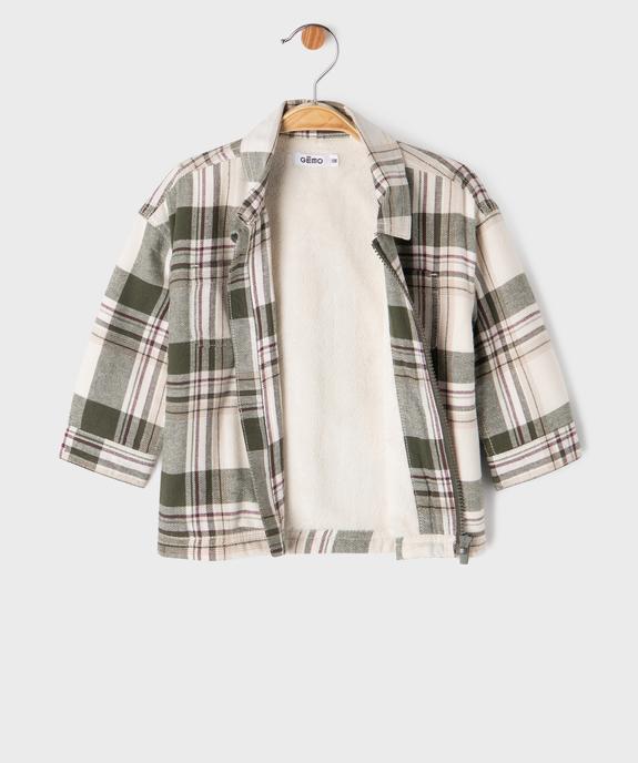 Chemise à carreaux zippée doublée polaire bébé garçon vue2 - GEMO(BEBE DEBT) - GEMO