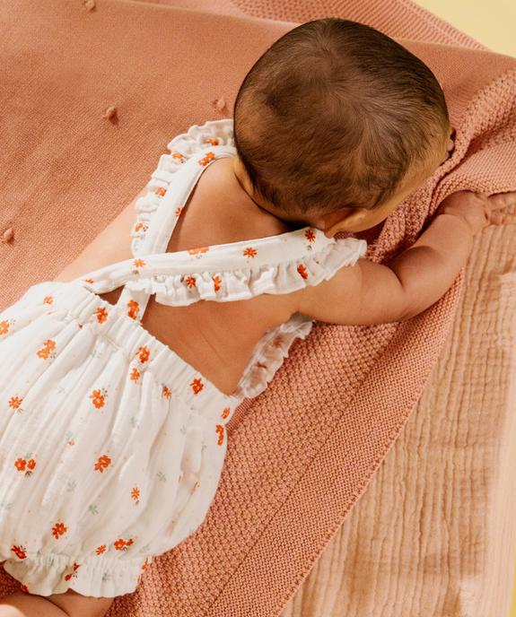 Combinaison courte à motifs fleuris et volants bébé fille vue1 - GEMO(BB COUCHE) - GEMO