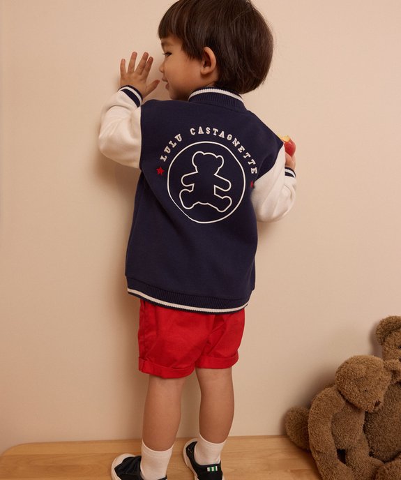 Sweat pressionné look veste en molleton doux bébé garçon - LuluCastagnette vue6 - LULU CASTAGNETTE G4G D - GEMO
