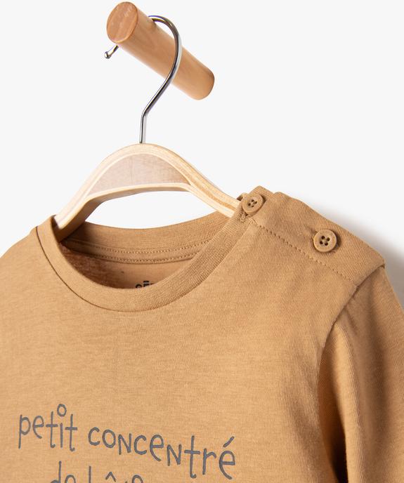 Tee-shirt manches longues à message fantaisie bébé garçon vue2 - GEMO(BEBE DEBT) - GEMO