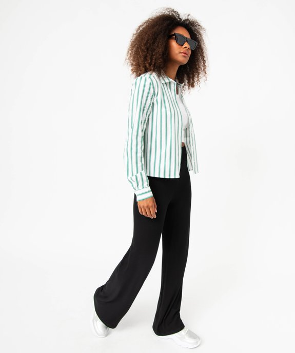 Pantalon large en maille côtelée femme vue5 - GEMO(FEMME PAP) - GEMO