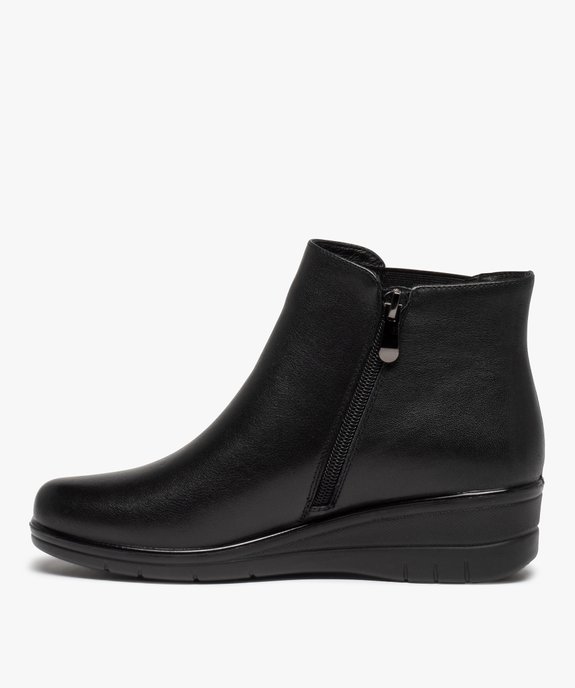 Boots femme confort unies à talon compensé vue3 - GEMO (CONFORT) - GEMO