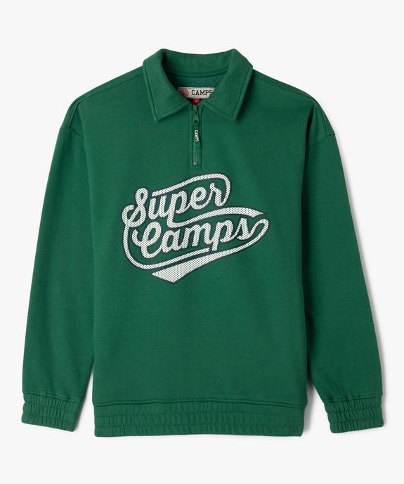 Sweat col polo zippé garçon - Camps United vue1 - CAMPS GEMO FOR GOOD - GEMO