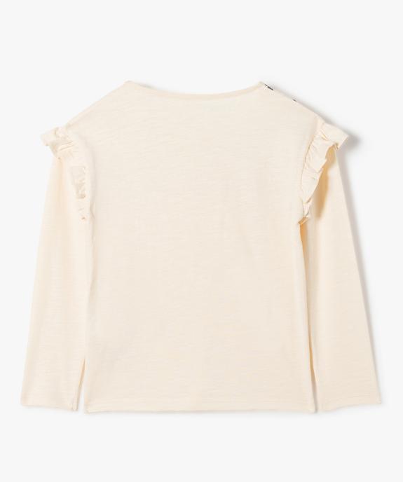 Tee-shirt fille à manches longues avec haut fantaisie - LuluCastagnette vue3 - LULUCASTAGNETTE - GEMO